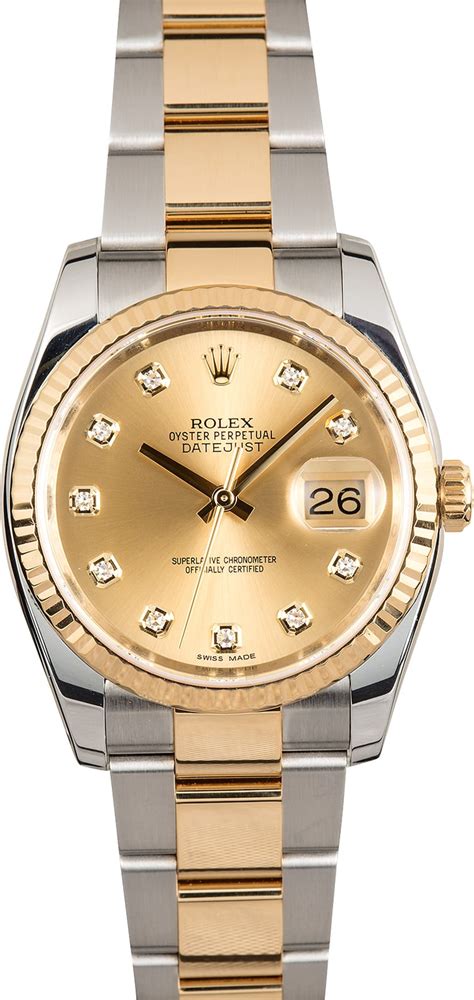 rolex datejust champagne diamond